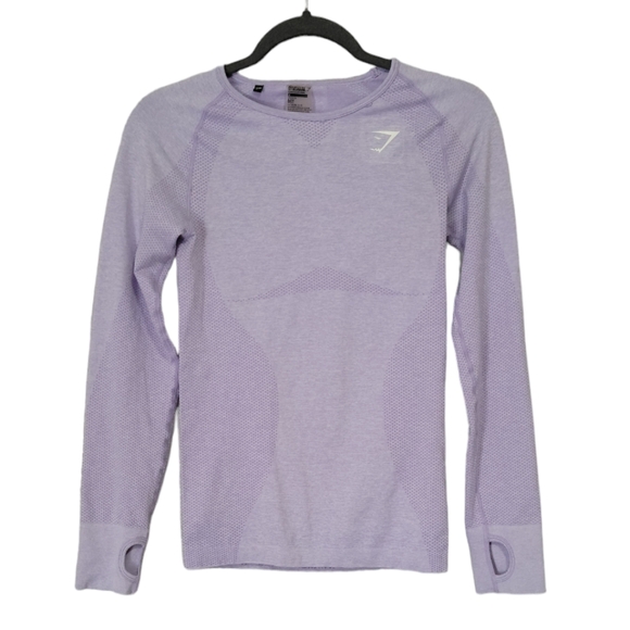 Gymshark Tops - Gymshark Seamless Heathered purple Longsleeve Athletic Top